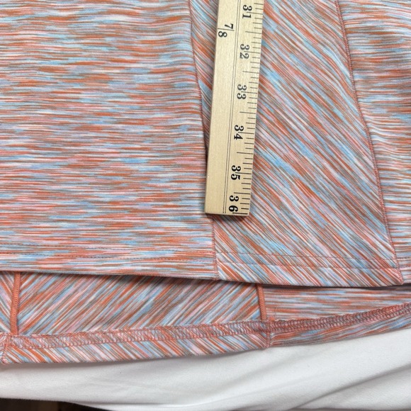 Title Nine Dress Sz L Coral Peach Blue Print Athletic Cap Slv Outdoors Pocket - Picture 9 of 12